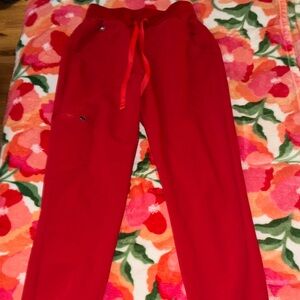 FIGS Red Zamora Scrub Pants